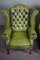 Green Chesterfield Wingchairs, Set of 2, Image 6