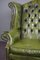 Green Chesterfield Wingchairs, Set of 2 7