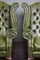 Green Chesterfield Wingchairs, Set of 2 8