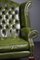 Green Chesterfield Wingchairs, Set of 2 9