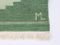 Tappeto verde in lana Rolakan intrecciato a mano, Svezia, anni '50, Immagine 2