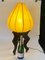 Dreibeinige chinesische Stehlampe in Braun & Gelb aus Stoff & Holz, China, 1950er 3