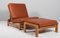 Leather Model 420 Armchair with Ottoman attributed to Hans J. Wegner for Getama, 1970s 8