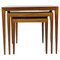 Rosewood Nesting Tables attributed to Severin Hansen for Haslev Møbelfabrik, 1960, Set of 3 1