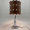 Brutalist Italian Leather & Chrome Table Lamp, 1960s 2
