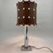 Brutalist Italian Leather & Chrome Table Lamp, 1960s, Image 2