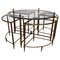 Fluted Brass Nesting Tables attributed to Maison Jansen, 1950s, Set of 5, Image 1