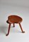 Elm Wood Three Legged Stool attributed to Josef Frank from Fritz Hansen, Denmark, 1945 3