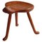 Elm Wood Three Legged Stool attributed to Josef Frank from Fritz Hansen, Denmark, 1945 1