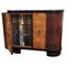 Italian Art Deco Walnut Burl and Mirror Mosaic Dry Bar Cabinet by Paolo Buffa, 1940s 1