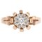 18 Karat French Diamond Rose Gold Solitaire Ring, 1960s, Image 1