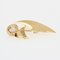 18 Karat French Yellow Brushed Gold and Cultured Pearl Bow Brooch, 1960s, Image 6