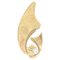 Spilla a forma di arco in oro giallo spazzolato e perle coltivate, Francia, anni '60, Immagine 1