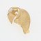Spilla a forma di arco in oro giallo spazzolato e perle coltivate, Francia, anni '60, Immagine 4