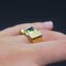 18 Karat French Yellow Tank Sapphire Diamond and Gold Ring, 1960s 9