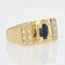 18 Karat French Yellow Tank Sapphire Diamond and Gold Ring, 1960s 7