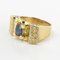 18 Karat French Yellow Tank Sapphire Diamond and Gold Ring, 1960s 11