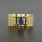 18 Karat French Yellow Tank Sapphire Diamond and Gold Ring, 1960s 13