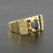 18 Karat French Yellow Tank Sapphire Diamond and Gold Ring, 1960s 8