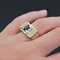 18 Karat French Yellow Tank Sapphire Diamond and Gold Ring, 1960s 5