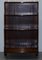 Open Waterfall Bookcases with Brass Gallery and Rails Castor Drawers, 1900s, Set of 2 4