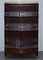 Open Waterfall Bookcases with Brass Gallery and Rails Castor Drawers, 1900s, Set of 2 10