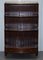 Open Waterfall Bookcases with Brass Gallery and Rails Castor Drawers, 1900s, Set of 2, Image 10