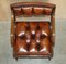 Metamorphic Leather Library Armchair Steps attributed to Gillows, 1810s 11