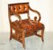 Metamorphic Leather Library Armchair Steps attributed to Gillows, 1810s 2