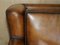 Love Seat Armchairs in Hand Dyed Cigar Brown Leather by Baxter Berger, Set of 2 6