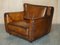 Love Seat Armchairs in Hand Dyed Cigar Brown Leather by Baxter Berger, Set of 2 2