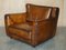Love Seat Armchairs in Hand Dyed Cigar Brown Leather by Baxter Berger, Set of 2, Image 2