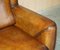 Love Seat Armchairs in Hand Dyed Cigar Brown Leather by Baxter Berger, Set of 2 14