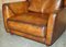 Love Seat Armchairs in Hand Dyed Cigar Brown Leather by Baxter Berger, Set of 2 5