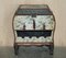 Vintage Chinese Side Table Cabinet with Bottle & Glass Storage 2