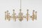 Large Gilt Brass Chandelier attributed to Palwa for Sciolari, Germany, 1970s 7