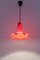 Lámpara colgante de vidrio rojo atribuida a Peill Putzler, Alemania, años 70, Imagen 8