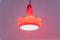 Red Glass Pendant Light attributed to Peill Putzler, Germany, 1970s 9