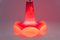 Lámpara colgante de vidrio rojo atribuida a Peill Putzler, Alemania, años 70, Imagen 10
