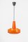 Orange Glass Pendant Light attributed to Peill Putzler, Germany, 1970s 2