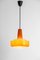 Lámpara colgante de vidrio naranja atribuida a Peill Putzler, Alemania, años 70, Imagen 7