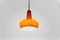 Orange Glass Pendant Light attributed to Peill Putzler, Germany, 1970s 8