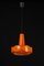 Lámpara colgante de vidrio naranja atribuida a Peill Putzler, Alemania, años 70, Imagen 9