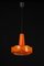 Orange Glass Pendant Light attributed to Peill Putzler, Germany, 1970s 9