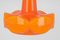 Lámpara colgante de vidrio naranja atribuida a Peill Putzler, Alemania, años 70, Imagen 4