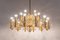 Large Gilt Brass Chandelier attributed to Palwa for Sciolari, Germany, 1970s 5