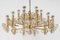 Large Gilt Brass Chandelier attributed to Palwa for Sciolari, Germany, 1970s 10