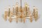 Large Gilt Brass Chandelier attributed to Palwa for Sciolari, Germany, 1970s, Image 2