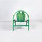 Modern French Pink Leather and Green Wood Argos Armchairs attributed to Baumann, 1970s, Set of 4, Image 4