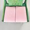 Modern French Pink Leather and Green Wood Argos Armchairs attributed to Baumann, 1970s, Set of 4 6